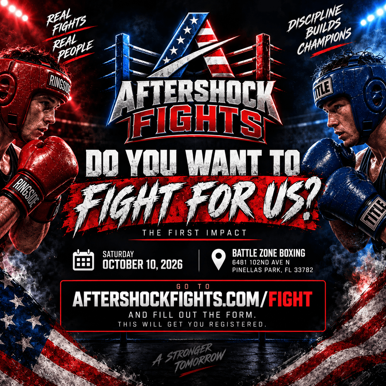 Do you want to fight for us? Register at aftershockfights.com/fight